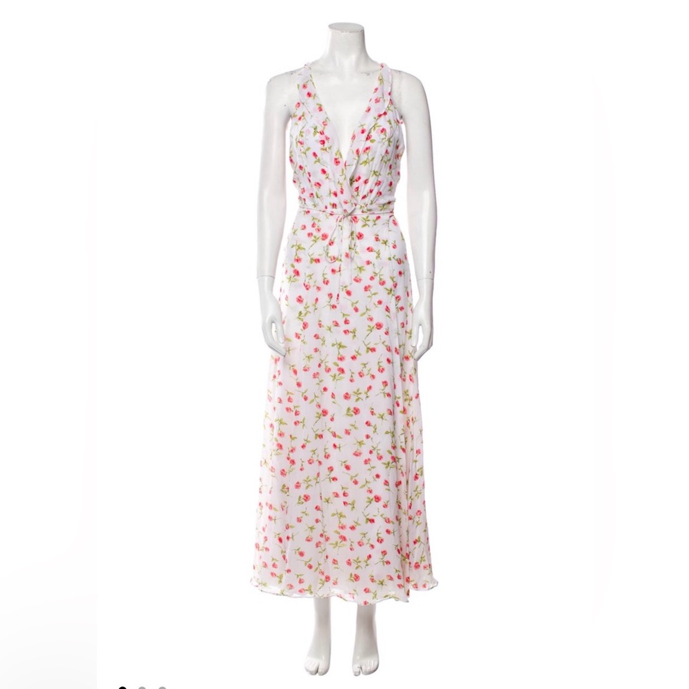 Reformation - Floral White Maxi Dress with Flutter Sleeves - size Small - NWOT - Picture 2 of 15